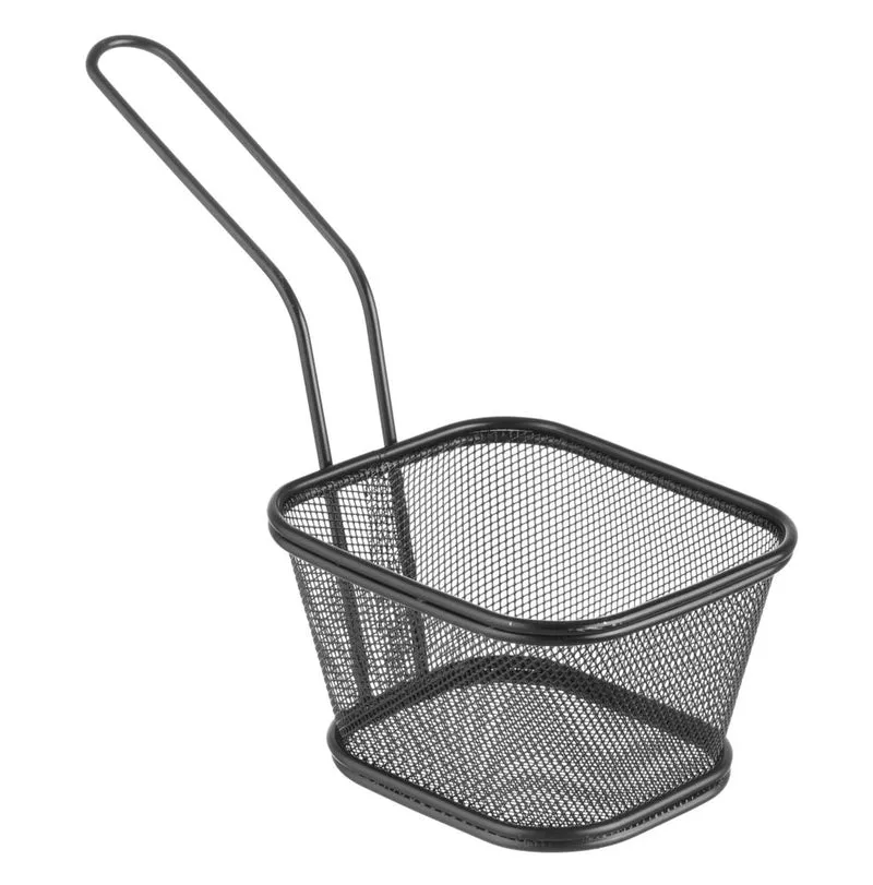 HENDI Miniatur-Frittierkörbe stapelbar – schwarz – 130 × 115 × 80 mm