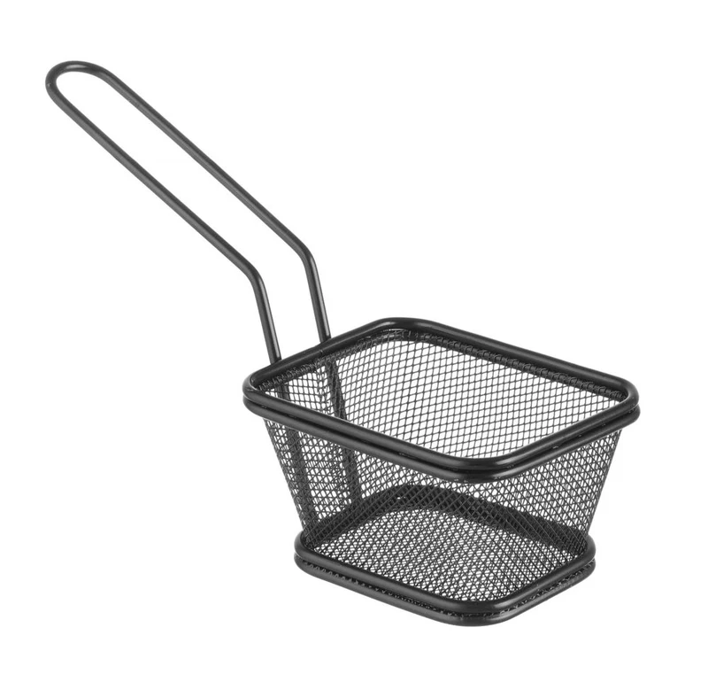 HENDI Miniatur-Frittierkörbe stapelbar – schwarz – 105 × 90 × 60 mm