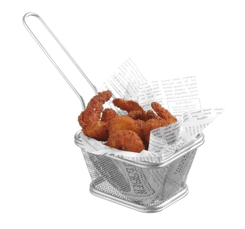 HENDI Miniatur-Frittierkörbe stapelbar – 105 × 90 × 60 mm