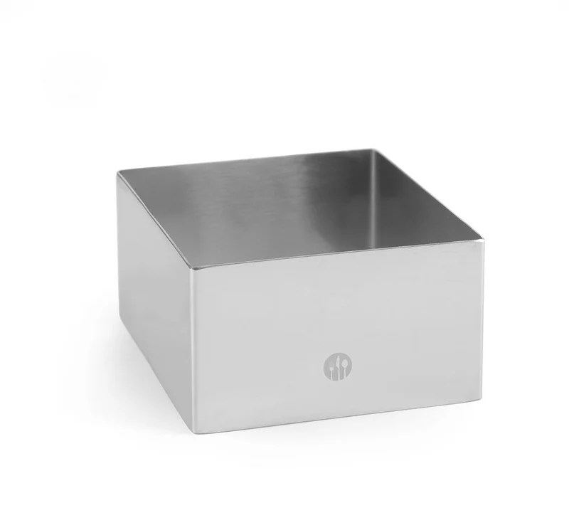 HENDI Speiseringe und Stampfer – quadratisch – Speisering – 81 × 81 × 45 mm