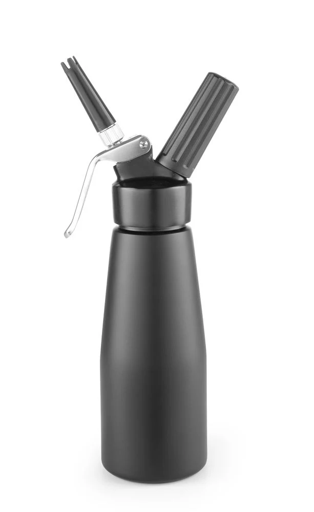 HENDI Sahnespender – schwarz – Kitchen Line – 0,5 l – Schwarz – Ø 80 × H 260 mm