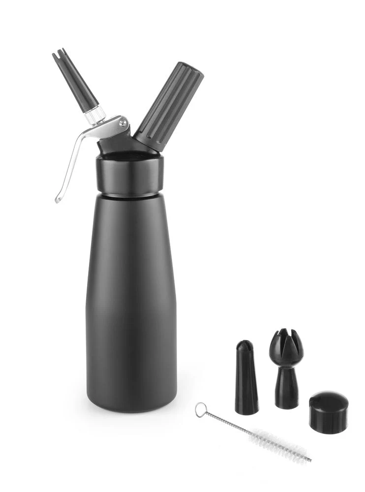 HENDI Sahnespender – schwarz – Kitchen Line – 0,5 l – Schwarz – Ø 80 × H 260 mm