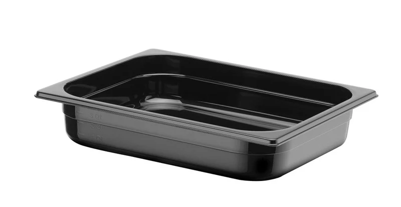 HENDI Gastronorm-Behälter 1 / 2 – Profi Line – GN 1 / 2 – 4 l – Schwarz – 325 × 265 × 65 mm