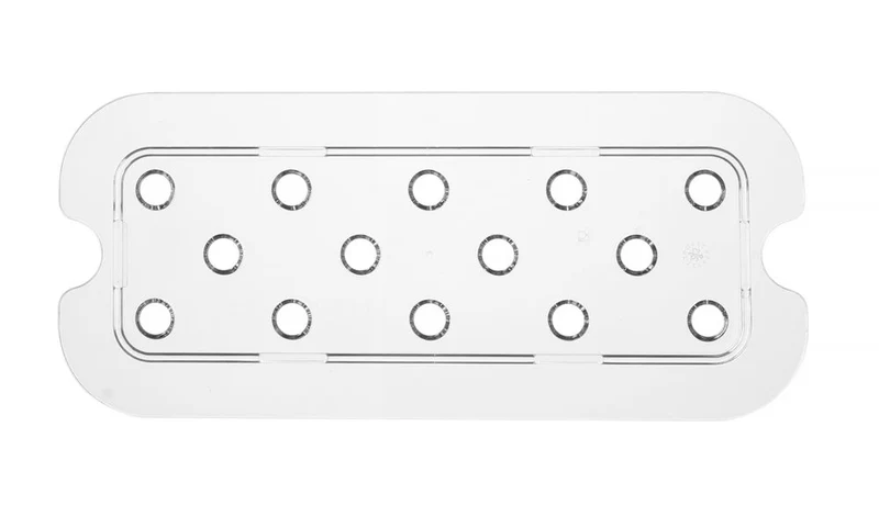HENDI Perforiertes Abtropfgitter für Gastronorm-Behälter aus Polycarbonat – Profi Line – GN 1 / 3 – Transparent – 266 × 116 mm