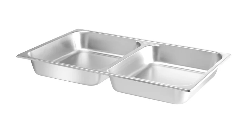 HENDI Lebensmittelpfanne GN 1 / 1 zweigeteilt – 7,5 l – 530 × 325 × 65 mm
