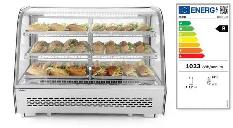 Arktic Aufsatz-Kühlvitrine – 230 V / 160 W – 570 × 885 × 680 mm