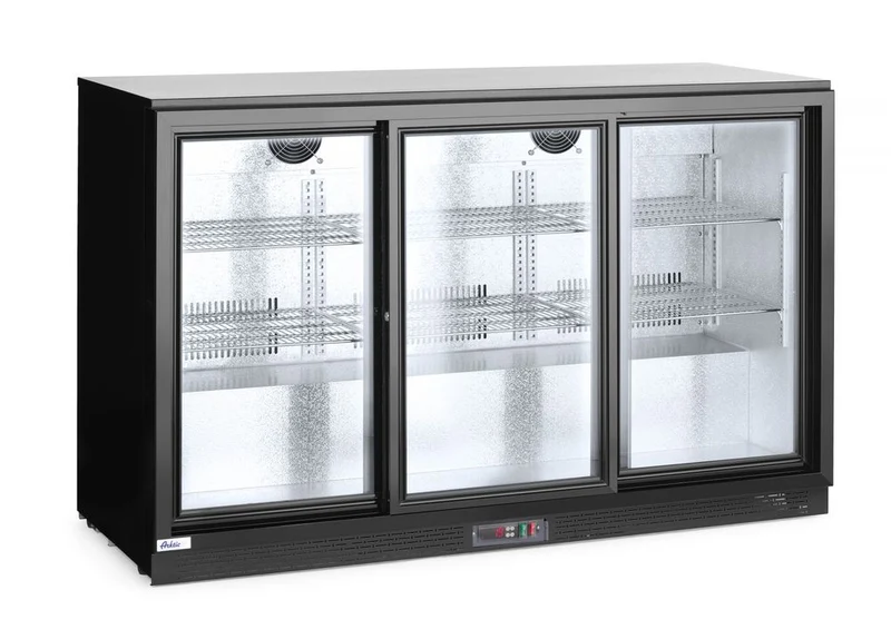 Arktic Kühlschrank mit drei Schiebetüren an der Bar – 254 l – Schwarz – 230 V / 160 W – 1350 × 520 × 865 mm