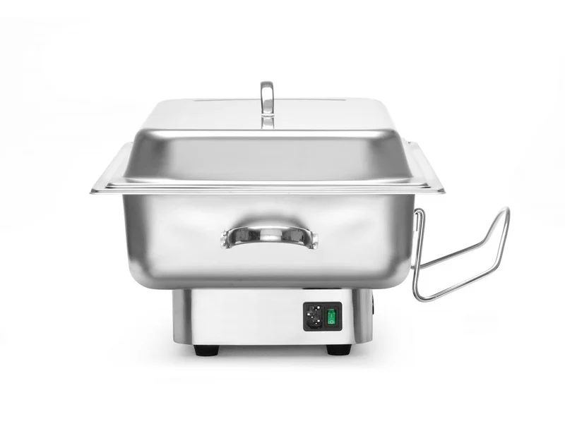 HENDI Chafing dish elektrisch Pollina – Profi Line – 9 l – Silber – 230 V / 900 W – 587 × 440 × 273 mm