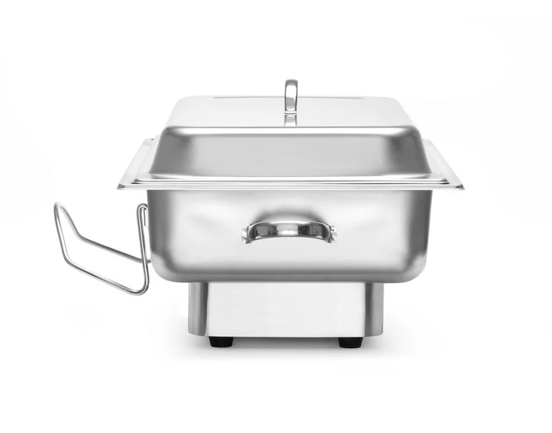 HENDI Chafing dish elektrisch Pollina – Profi Line – 9 l – Silber – 230 V / 900 W – 587 × 440 × 273 mm