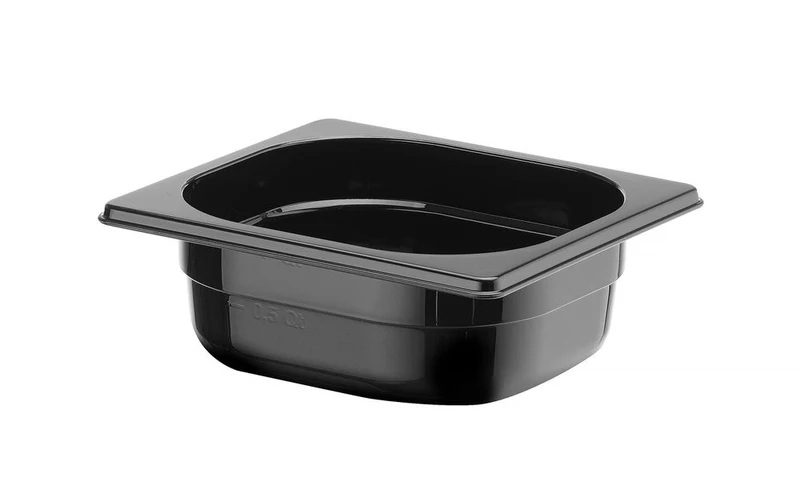 HENDI Gastronorm-Behälter 1 / 6 – Profi Line – GN 1 / 6 – 1 l – Schwarz – 176 × 162 × 65 mm