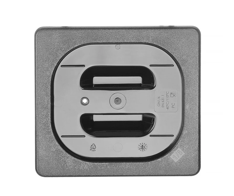 HENDI Gastronorm-Deckel – GN 1 / 6 – Schwarz – 176 × 162 mm