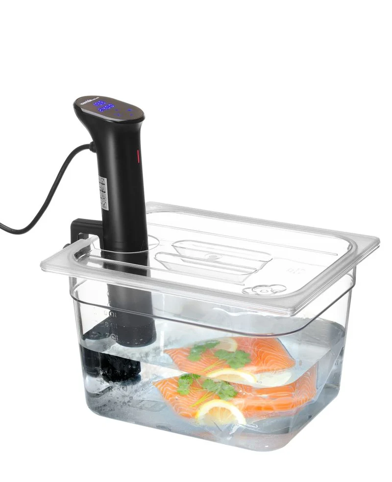 HENDI Gastronorm-Deckel mit Sous-Vide-Stab-Aussparung – GN 1 / 2 – Transparent – 265 × 325 mm