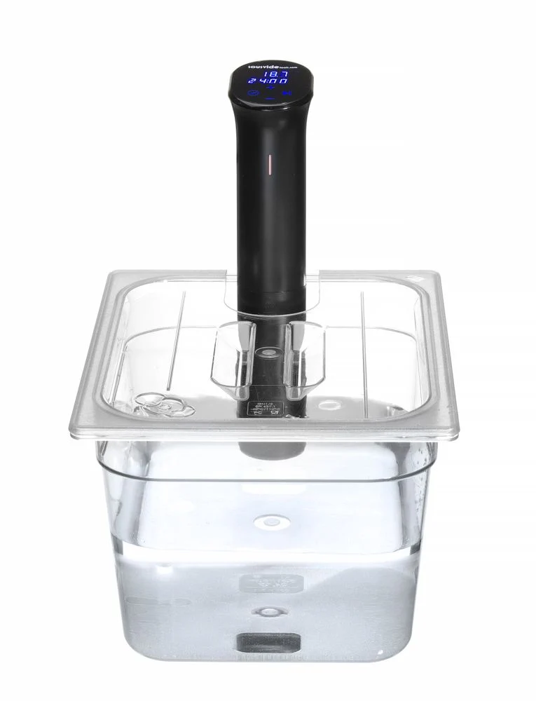 HENDI Gastronorm-Deckel mit Sous-Vide-Stab-Aussparung – GN 1 / 2 – Transparent – 265 × 325 mm