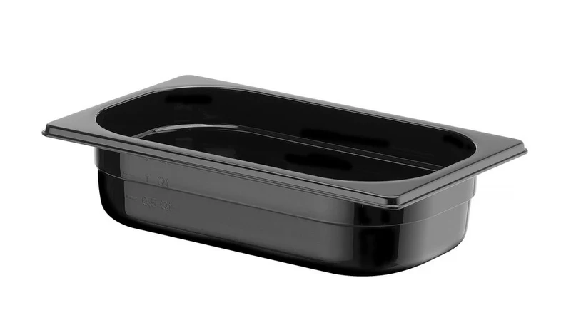 HENDI Gastronorm-Behälter 1 / 4 – Profi Line – GN 1 / 4 – 1,8 l – Schwarz – 265 × 162 × 65 mm