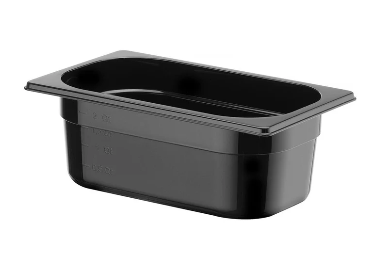 HENDI Gastronorm-Behälter 1 / 4 – Profi Line – GN 1 / 4 – 2,8 l – Schwarz – 265 × 162 × 100 mm