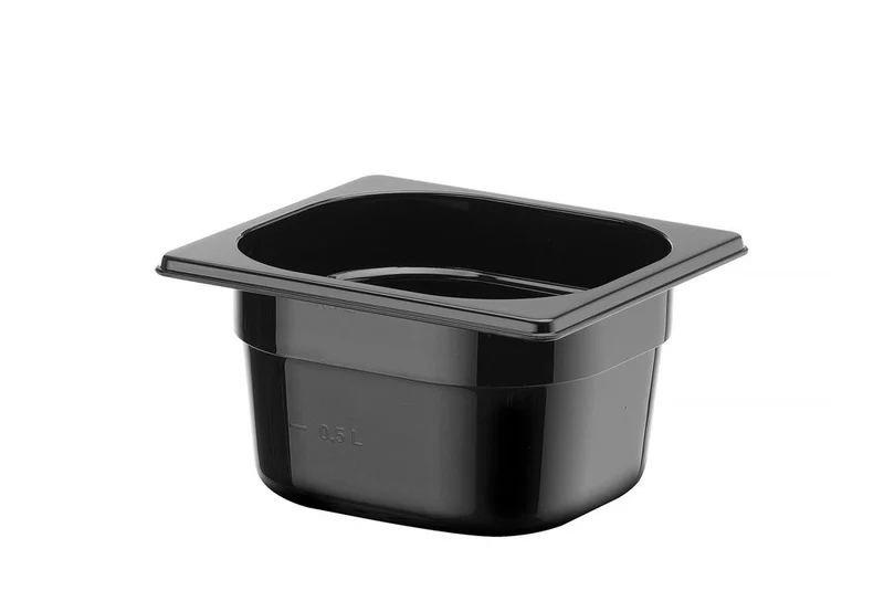HENDI Gastronorm-Behälter 1 / 6 – Profi Line – GN 1 / 6 – 1,6 l – Schwarz – 176 × 162 × 100 mm