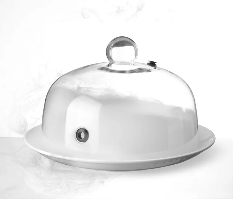 HENDI Glasglosche mit Lüftungsöffnung – Servierglosche – Ø 260 × H 175 mm