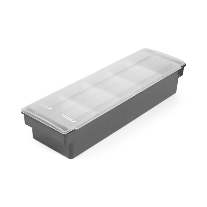 BarUp Zutatenbehälter – 5 Fächer – Schwarz – 480 × 150 × 100 mm