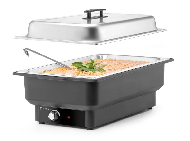 HENDI Chafing Dish Tellano – elektrisch – Kitchen Line – GN 1 / 1 – 9 l – 230 V / 900 W – 575 × 349 × 278 mm
