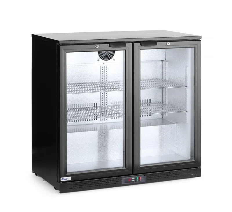 Arktic Kühlschrank mit doppelter Tür auf der Rückseite – 158 l – Schwarz – 230 V / 160 W – 900 × 530 × 865 mm