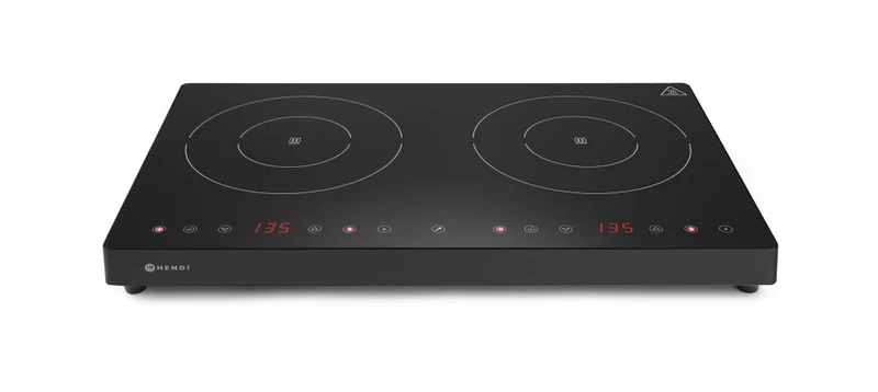 HENDI Induktionskocher doppelt – Kitchen Line – 230 V / 3500 W – 608 × 405 × 54 mm
