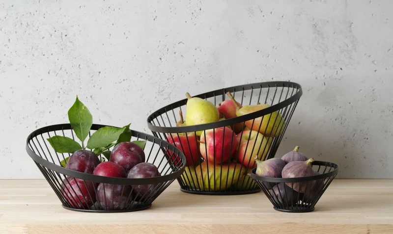 HENDI Obstkorb – abgerundet schwarz – Ø 280 × H 130 mm