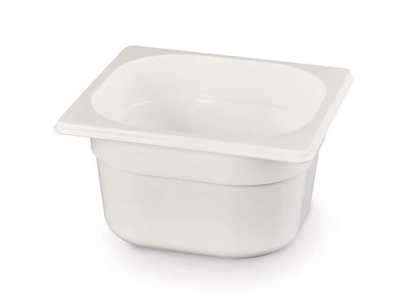 HENDI Gastronorm-Behälter 1 / 6 – GN 1 / 6 – 1,6 l – Weiß – 176 × 162 × 100 mm