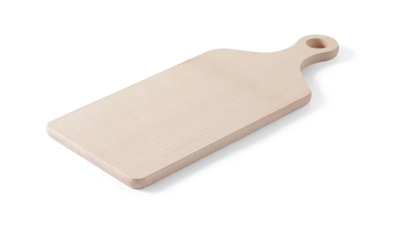 HENDI Schneidbrett mit Griff – Holz hell – 390 × 160 mm – Rechteckig