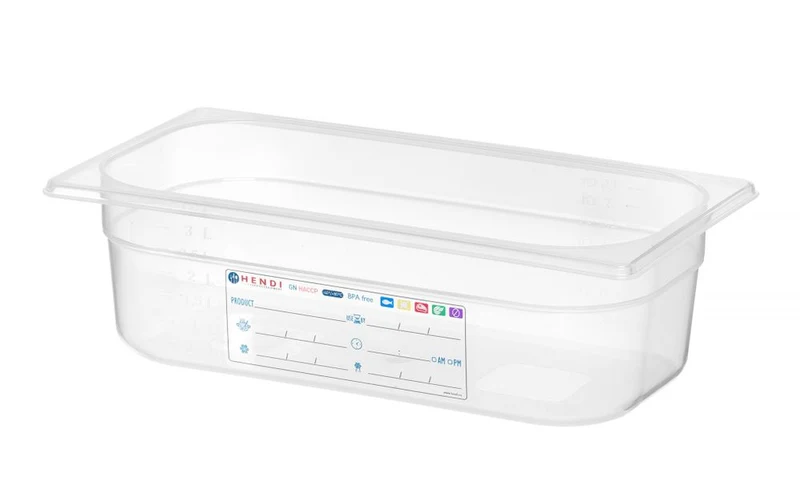 HENDI Gastronorm-Behälter 1 / 3 – GN 1 / 3 – 4 l – Transparent – 325 × 176 × 100 mm