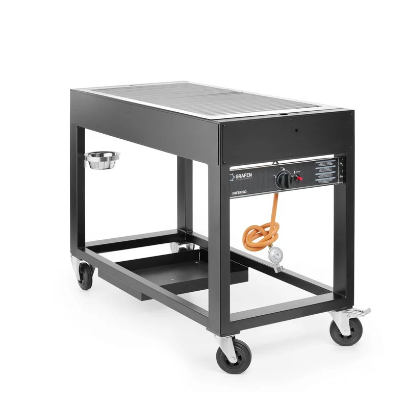 HENDI Gasgrill Tampa – Schwarz – 10 kW – 1260 × 580 × 900 mm