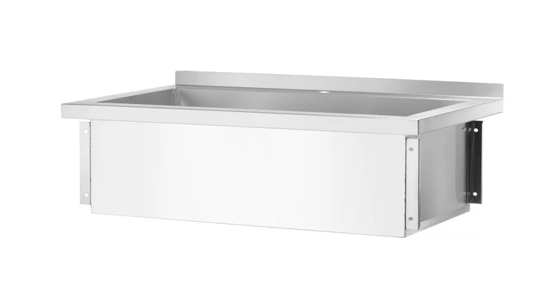 HENDI Tisch mit Einzelwaschwanne – ohne Spritzschutz – verschraubt – Tiefe 600 mm – Budget Line – 1000 × 600 × 850 mm
