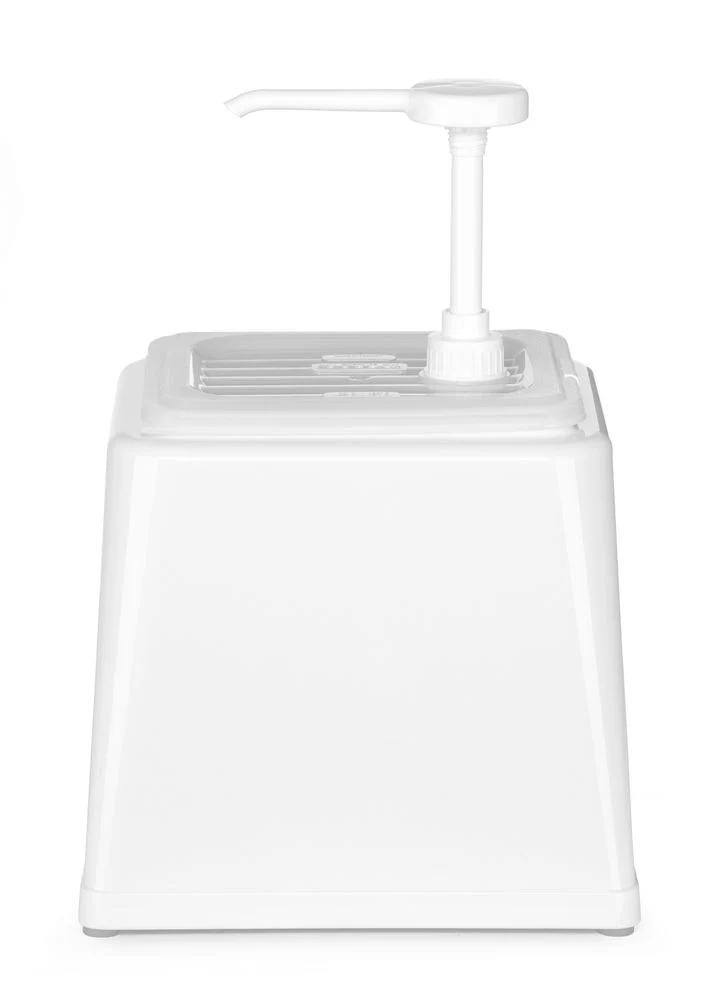 HENDI Pump-Saucenspender – 2,5 l – Weiß – 230 × 210 × 327 mm