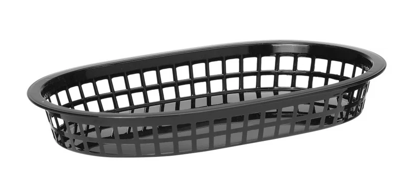 HENDI Servierkörbe im Fastfood-Stil – Schwarz – 272 × 175 × 38 mm – 6 Stück