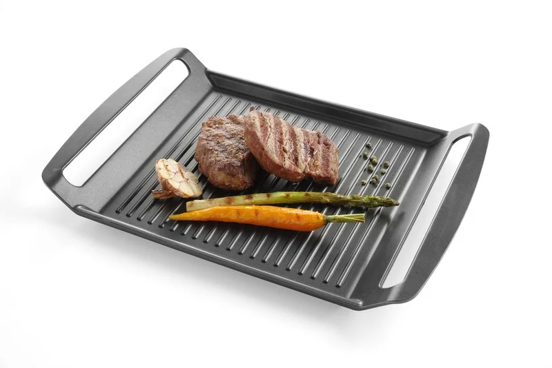 HENDI Grillplatte für Induktionskocher – 390 × 260 × 35 mm