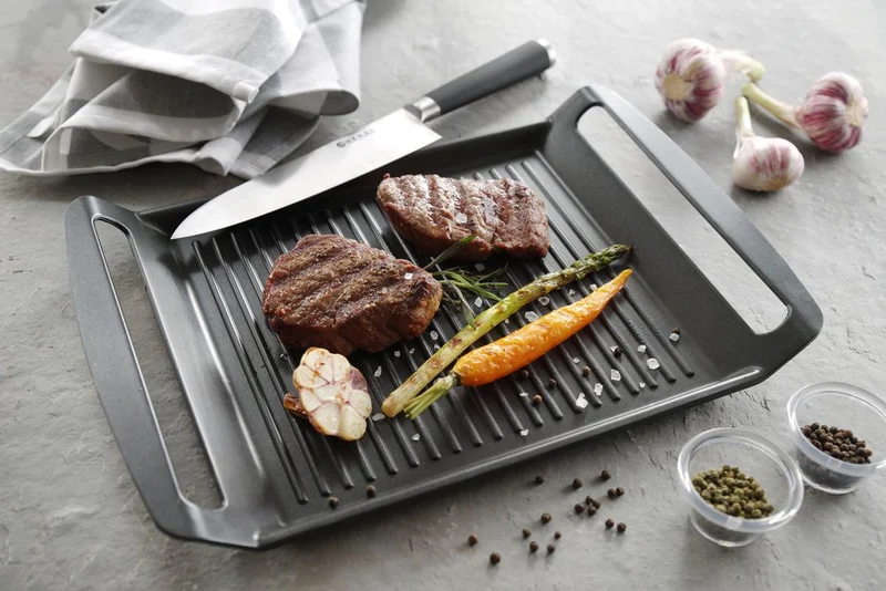 HENDI Grillplatte für Induktionskocher – 390 × 260 × 35 mm
