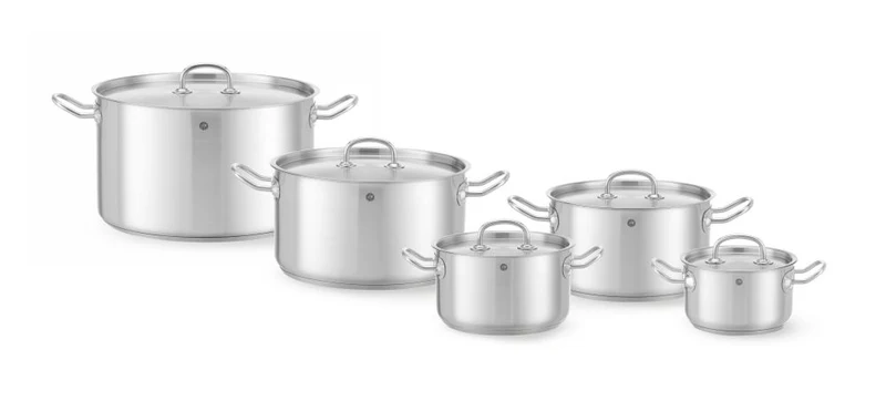 HENDI Kochtopf – mittel - mit Deckel – Kitchen Line – 6 l – Ø 240 × H 135 mm