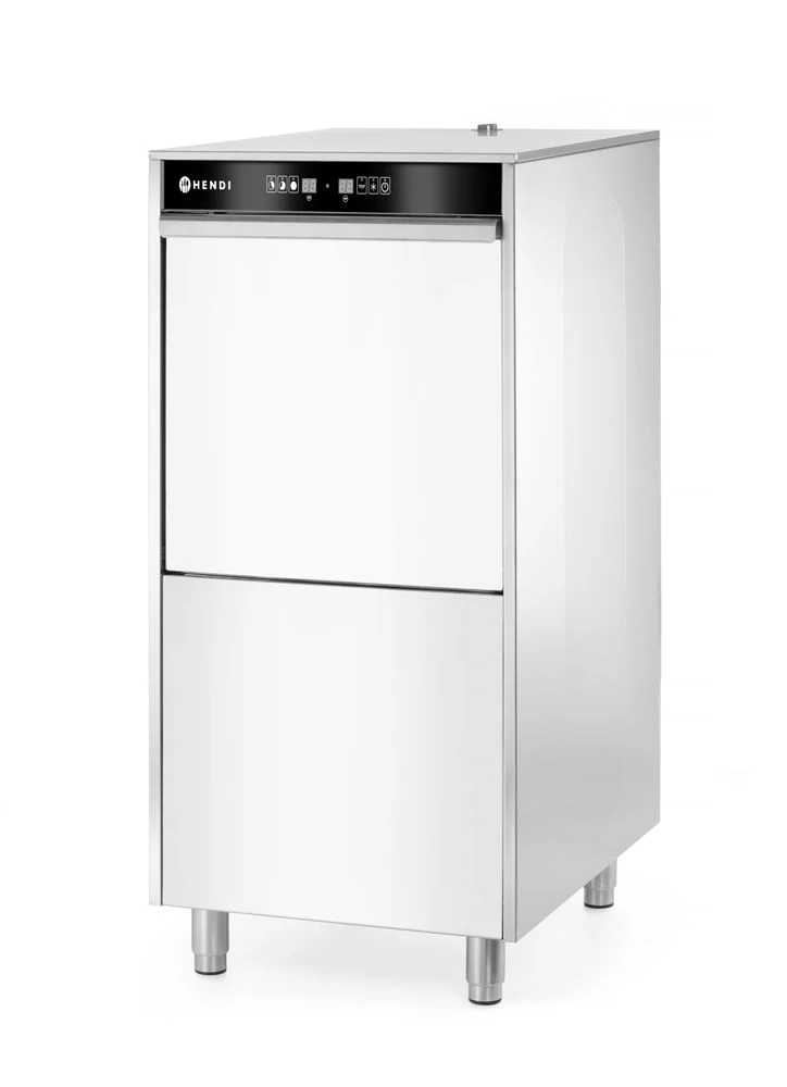 HENDI Geschirrspüler 50 × 60 für Tabletts und Töpfe – elektronisch gesteuert – mit Waschmitteldosiersystem und Ablaufpumpe – Kitchen Line – 400 V / 7100 W – 595 × 777 × 1335 mm