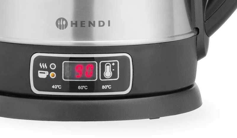HENDI Elektrischer Wasserkocher kabellos mit Temperaturregelung – 1,8 l – 230 V / 1800 W – 230 × 165 × 255 mm