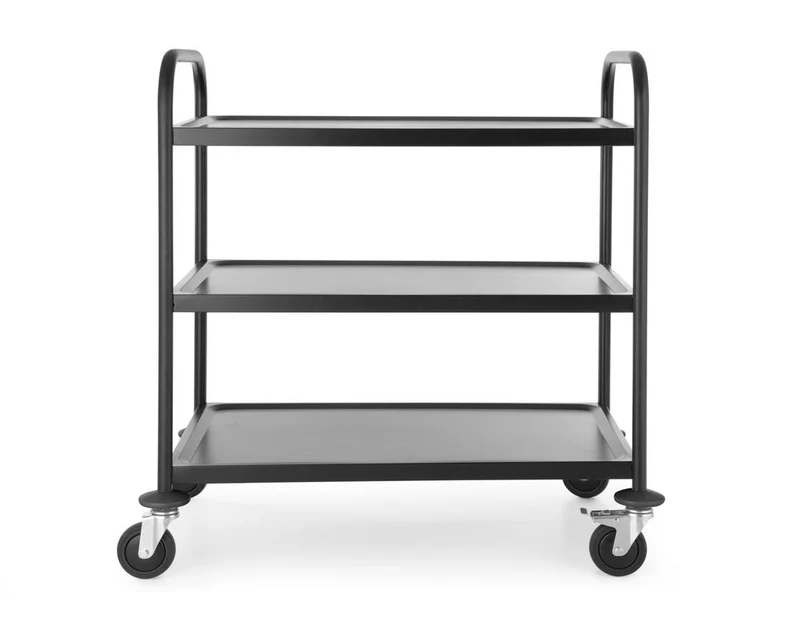 HENDI Servierwagen mattschwarz – 905 × 585 × 945 mm