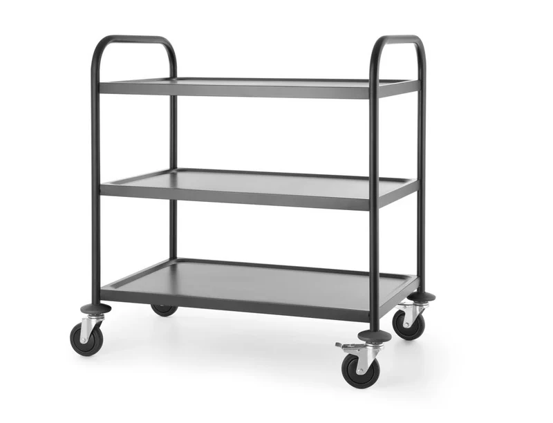 HENDI Servierwagen mattschwarz – 905 × 585 × 945 mm
