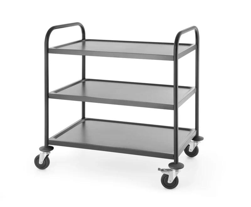 HENDI Servierwagen mattschwarz – 905 × 585 × 945 mm