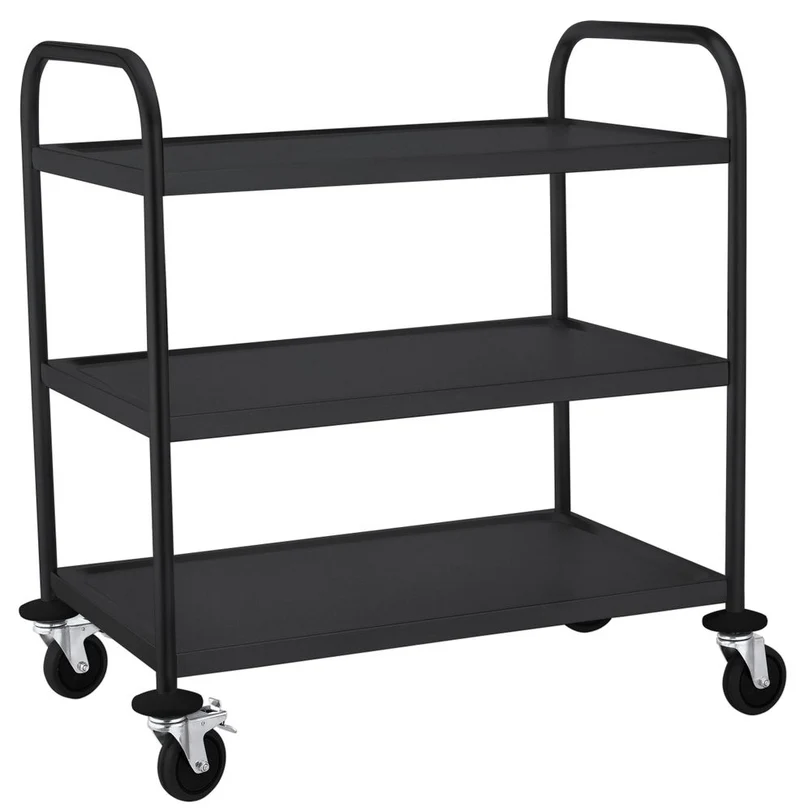 HENDI Servierwagen mattschwarz – 905 × 585 × 945 mm