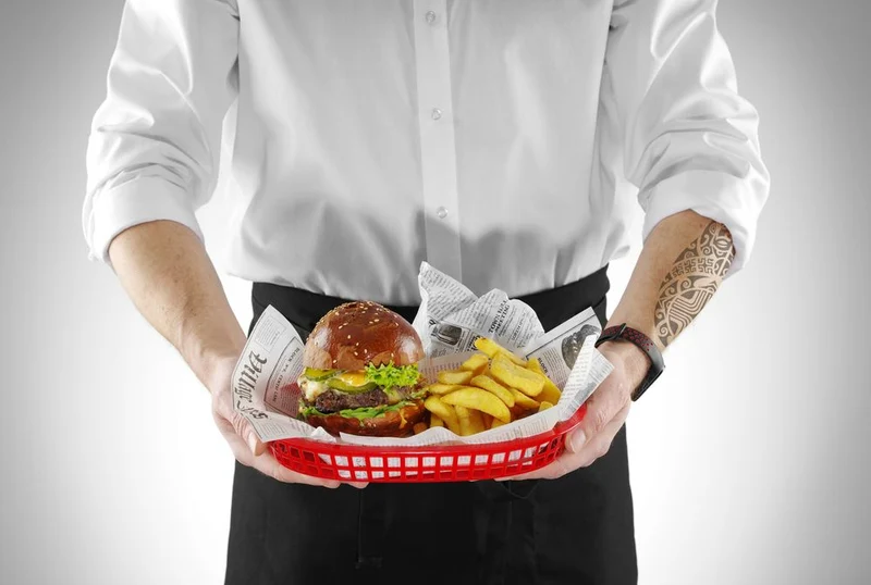HENDI Servierkörbe im Fastfood-Stil – Rot – 272 × 175 × 38 mm – 6 Stück