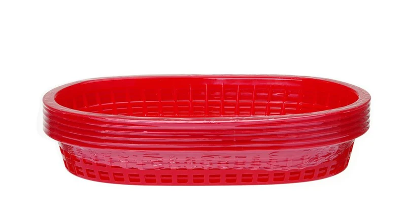 HENDI Servierkörbe im Fastfood-Stil – Rot – 272 × 175 × 38 mm – 6 Stück