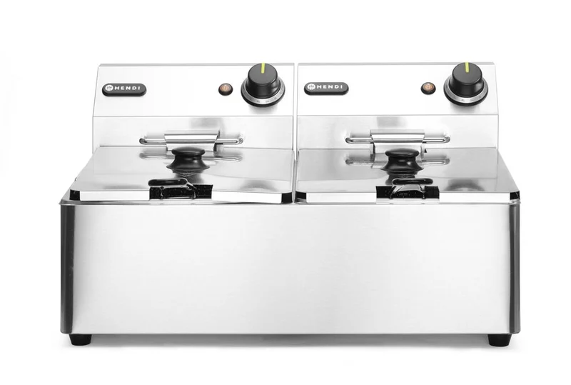 HENDI Friteuse Kitchen Line - 2 × 6 l – Kitchen Line – 12 l – 230 V / 6600 W – 550 × 430 × 305 mm