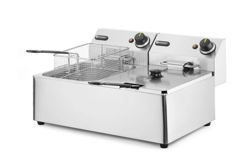 HENDI Friteuse Kitchen Line - 2 × 6 l – Kitchen Line – 12 l – 230 V / 6600 W – 550 × 430 × 305 mm