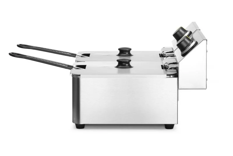 HENDI Friteuse Kitchen Line - 2 × 6 l – Kitchen Line – 12 l – 230 V / 6600 W – 550 × 430 × 305 mm