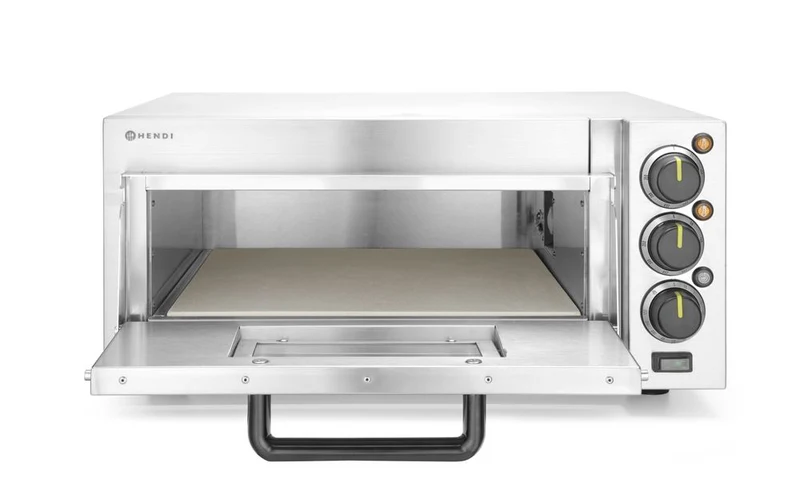 HENDI Pizzaofen kompakt – Silber – 230 V / 2000 W – 580 × 560 × 275 mm