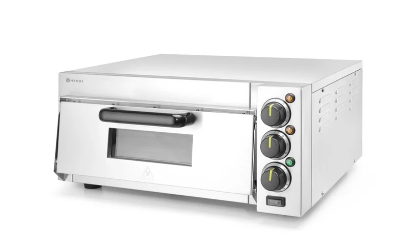 HENDI Pizzaofen kompakt – Silber – 230 V / 2000 W – 580 × 560 × 275 mm