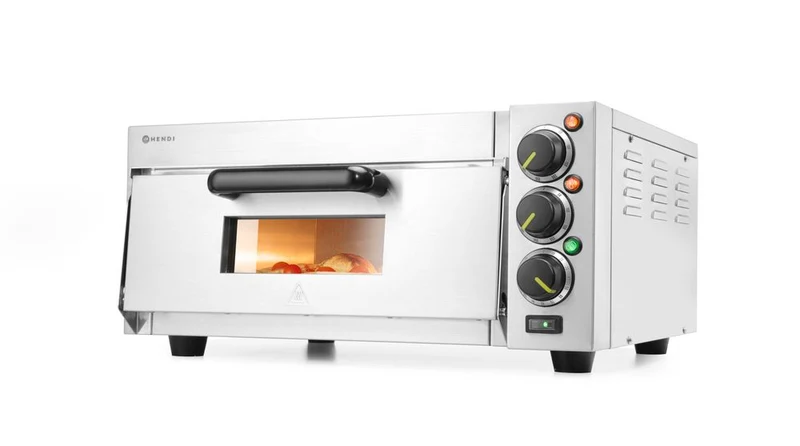 HENDI Pizzaofen kompakt – Silber – 230 V / 2000 W – 580 × 560 × 275 mm